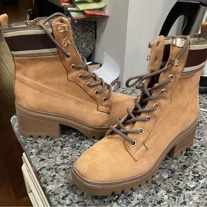 Brown lace up boots